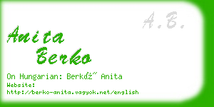 anita berko business card
